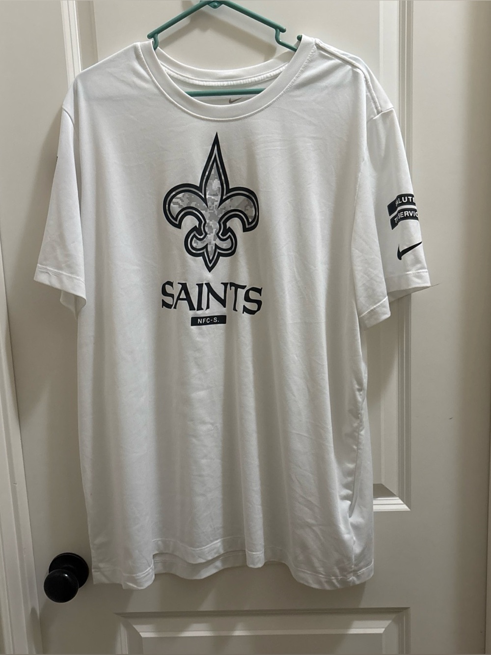 Nike NFL New Orleans Saints Salute To Service Dri-Fit White Shirt Mens XXL